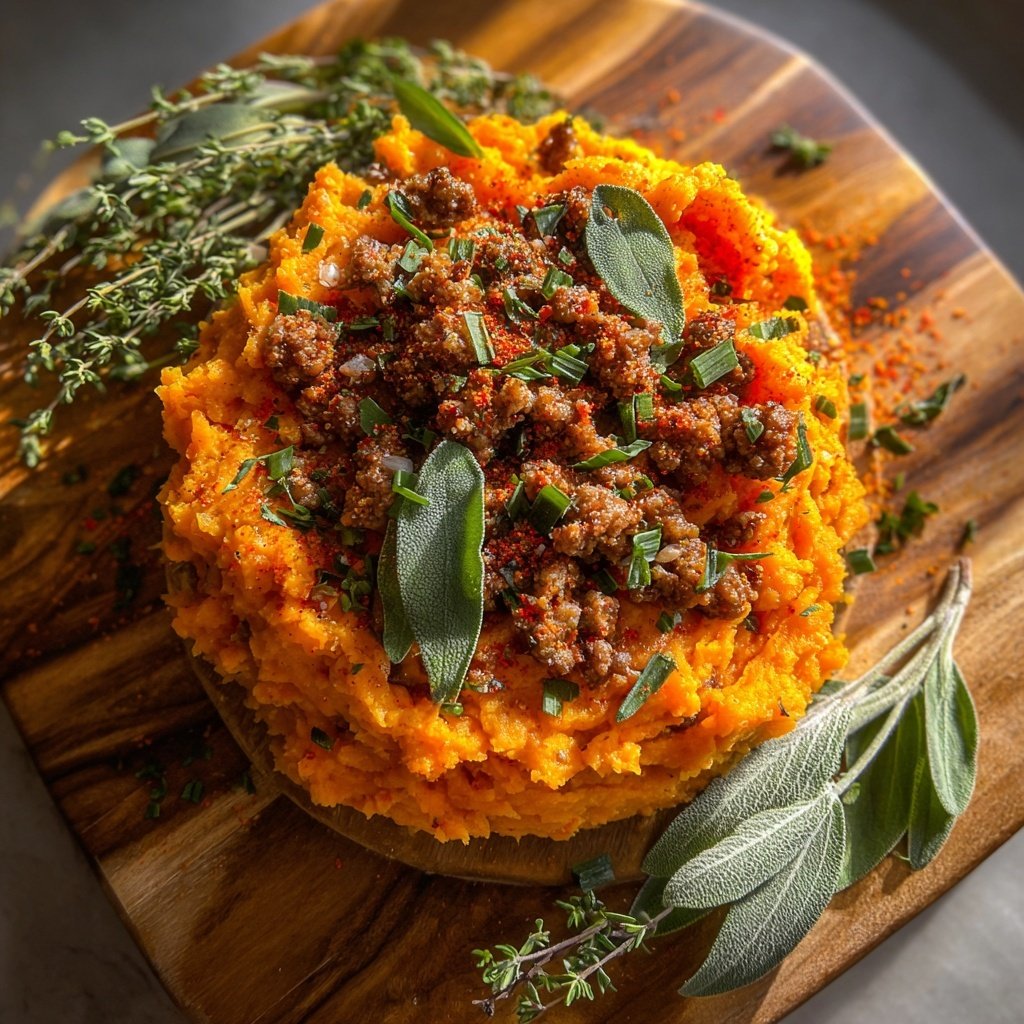 Ground Turkey and Sweet Potato Mash