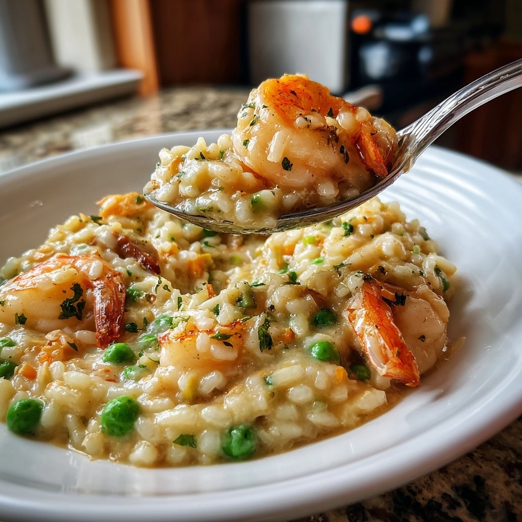 Seafood Risotto with Peas