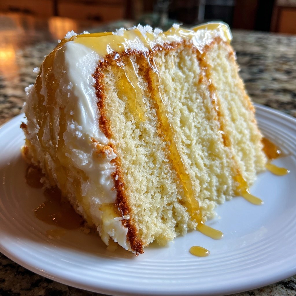 Vanilla Velvet Cake with Honey Syrup