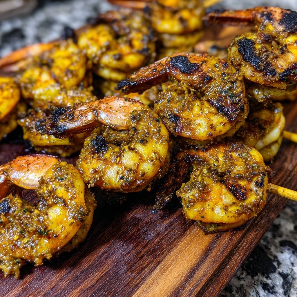 Caribbean Jerk Shrimp Skewers