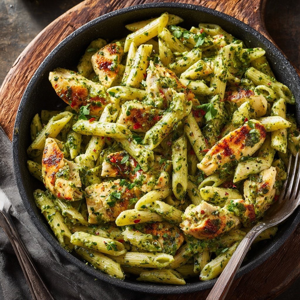 Pesto Chicken Penne Skillet