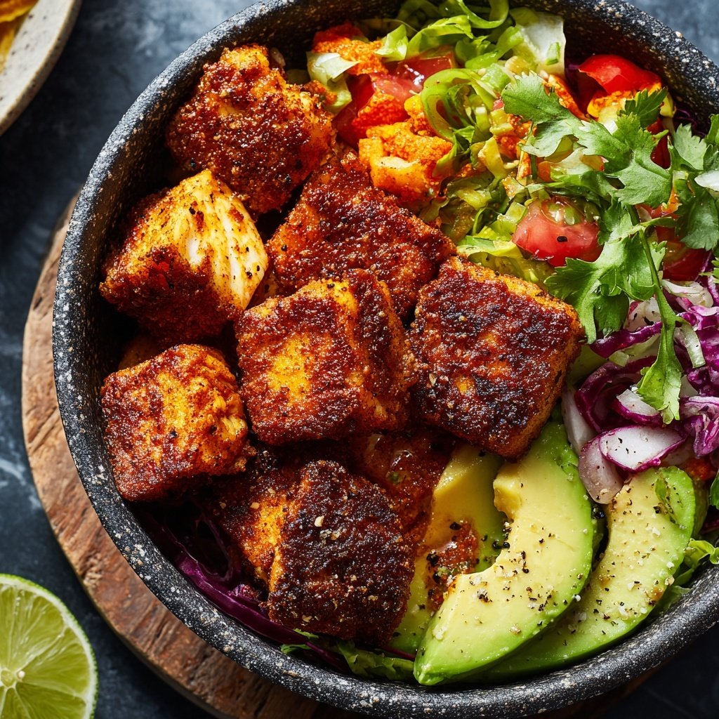 Air Fryer Fish Taco Bowls