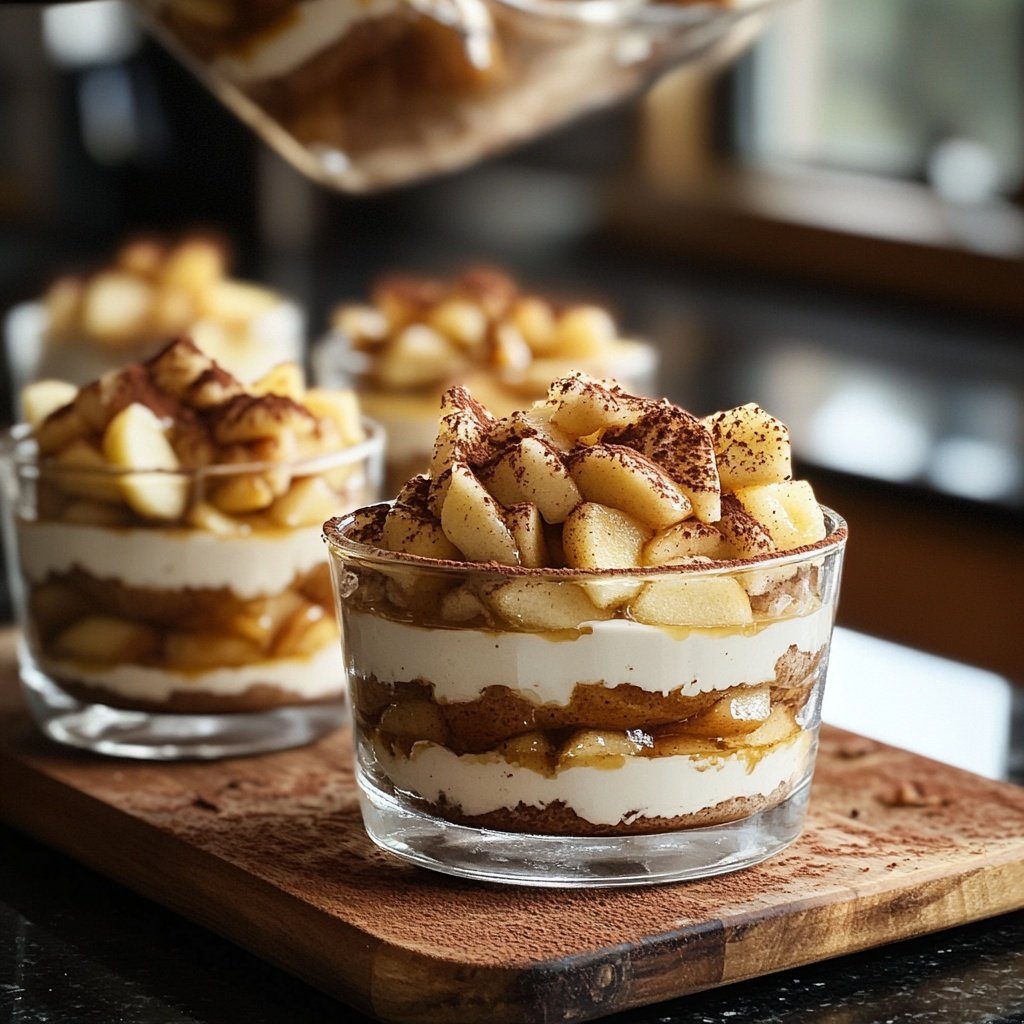 Baked Apple Tiramisu in Individual Glasses