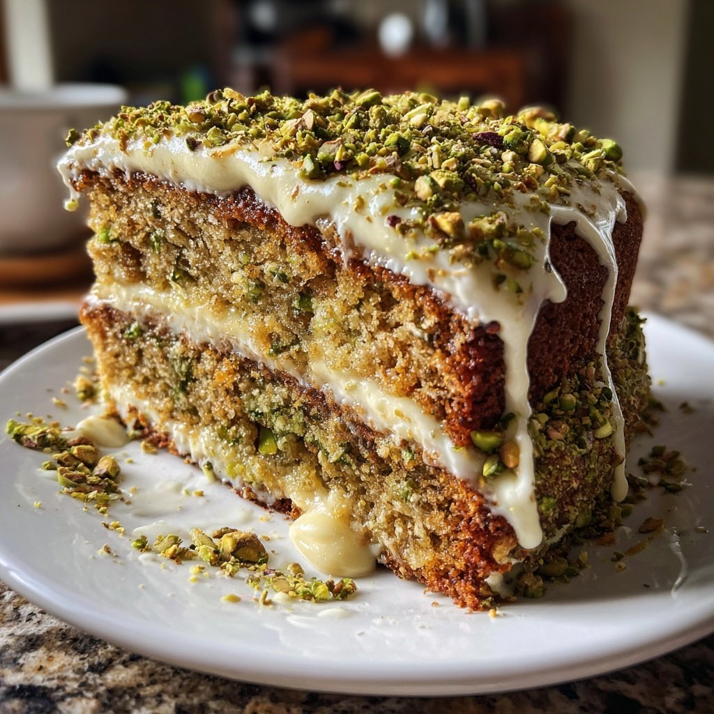 Capricorn Pistachio Rose Cake